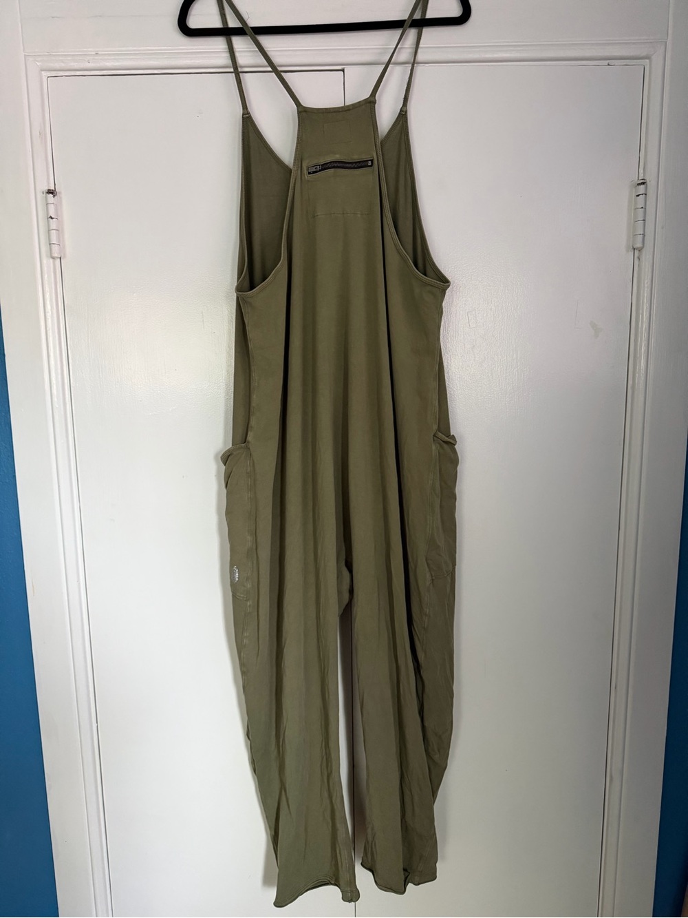 Free People Olive Green Relaxed Strap Jumpsuit - Picture 3 of 5